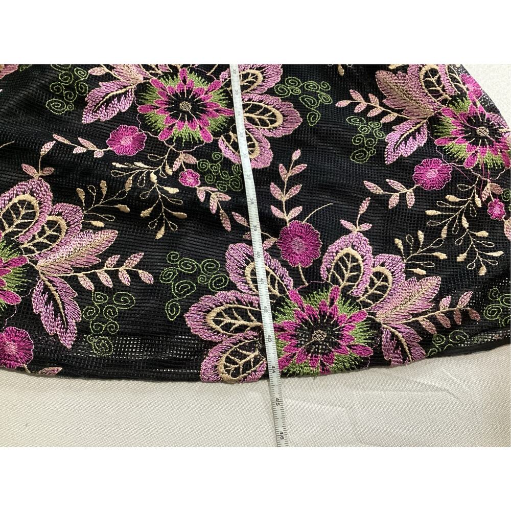Tahari Arthur S. Levine floral embroidered mesh lace tie cocktail dress size 12 - Picture 9 of 9